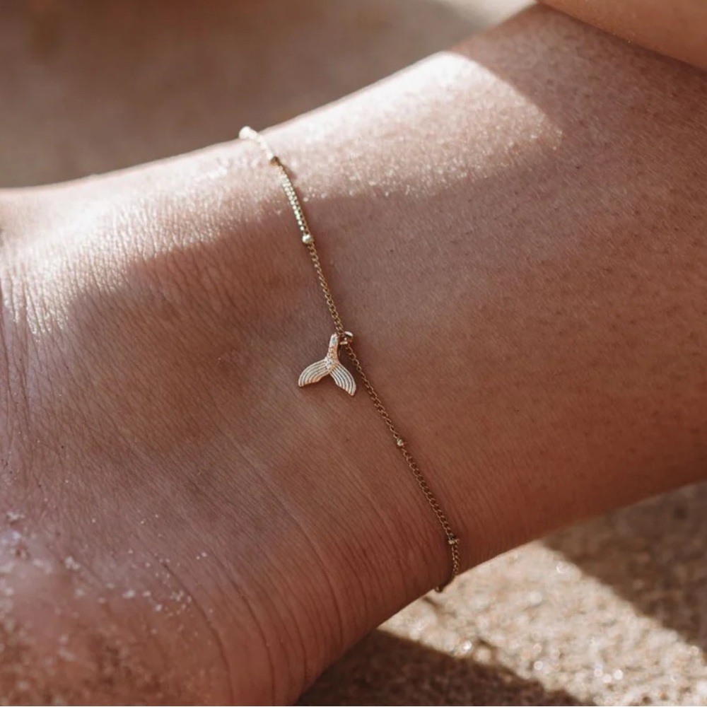 Atolea Gold Mermaid Tail Anklet